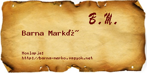 Barna Markó névjegykártya
